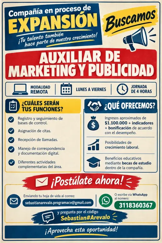 Se solicitan auxiliares de marketing, con o sin experiencia