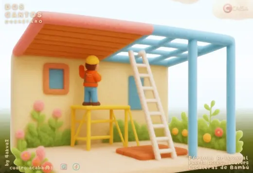Pérgola Artesanal fabricada a medida, de Cuatro Acabados, -4akva2-
