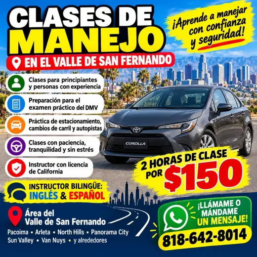 Clases de manejo En el "Valle de San Fernando"