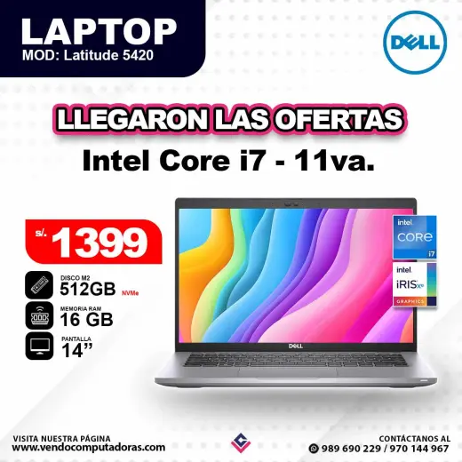 Laptop Core i7 - 11va- Latitude 5420 / DELL