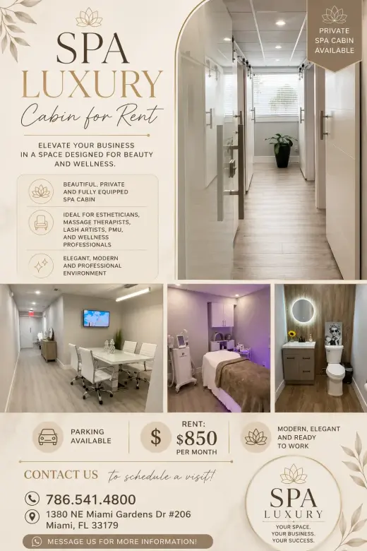 Private luxury spa cabin for rent