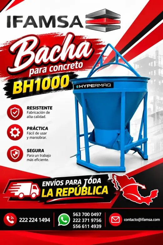 Bacha para Concreto BH1000 - Resistente y Eficiente