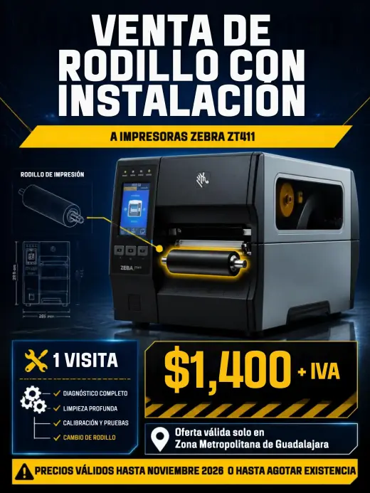 Mantenimiento Correctivo y Preventivo con cambio de rodillo a Impresora ZT411