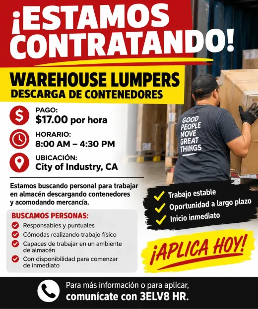 Warehouse Lumpers / Descarga de Contenedores