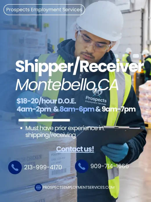 SHIPPER/RECEIVER in MONTEBELLO