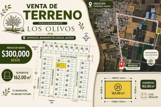Terreno en Venta en Tateposco en Cocula, Jalisco