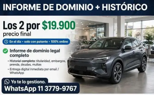 Informe de dominio automotor histórico
