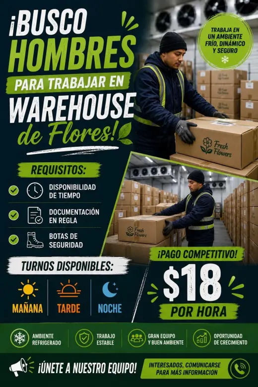 Ahora Contratando: Miembro de Almacén – $18/hora