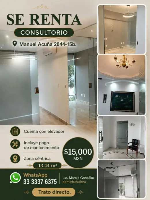 CONSULTORIO EN RENTA PRADOS DE PROVIDENCIA EDIFICIO HOSPITAL TERRANOVA