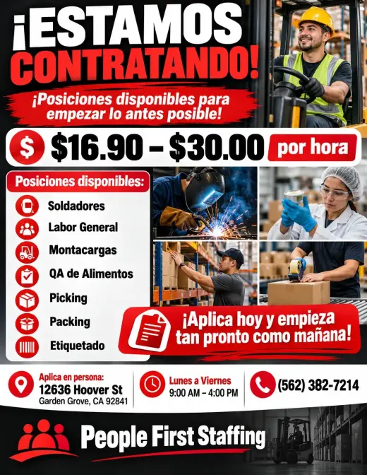 🚨 ¡ESTAMOS CONTRATANDO ! 🚨