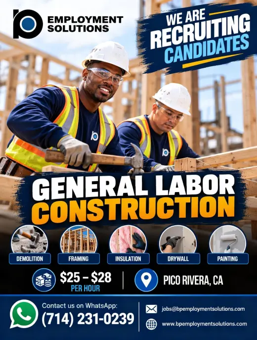 GENERAL LABOR – CONSTRUCTION