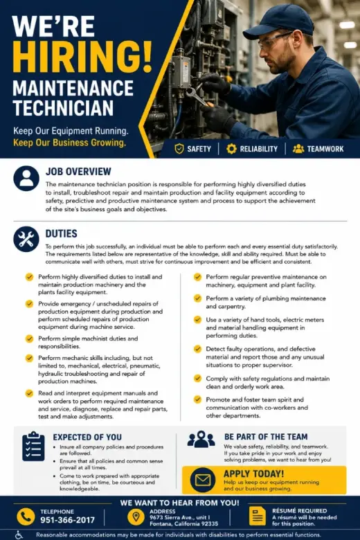 Técnico de Mantenimiento