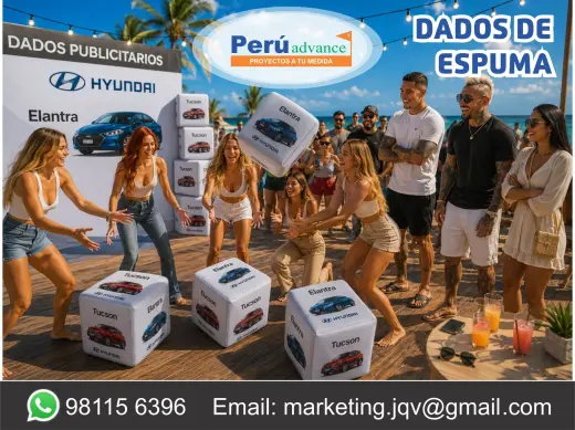 Dados de espuma publicitarios afull color de 50 cm