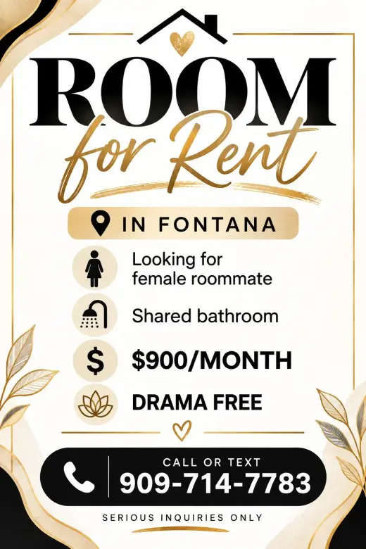 Habitación en Renta en Fontana - Se Busca Compañera de Cuarto