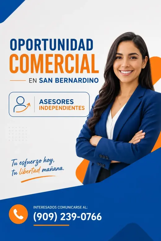 Oportunidad Comercial en San Bernardino - Asesores Independientes / Pago Diario