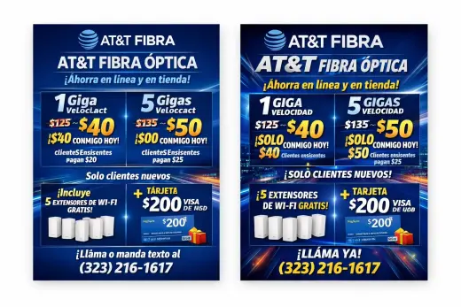 Planes de Internet Fibra Óptica AT&T