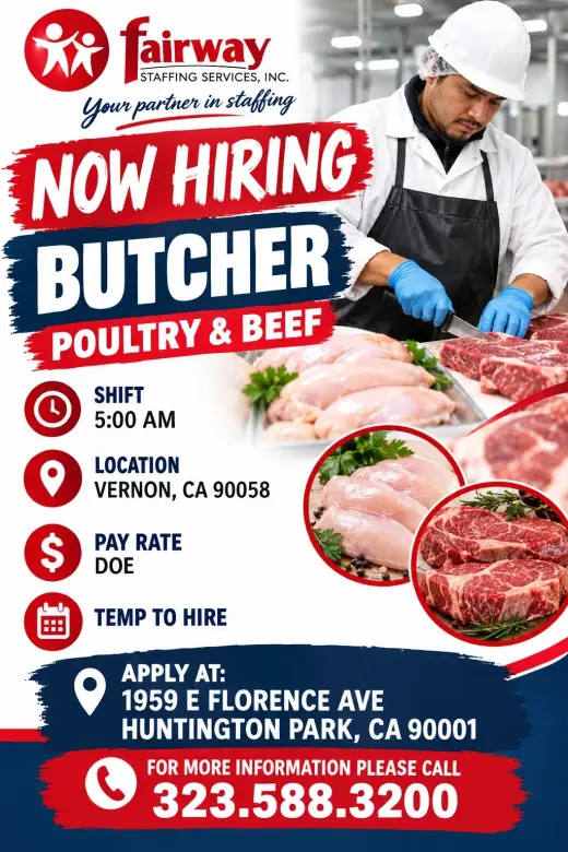 Now Hiring: Butcher for Poultry & Beef