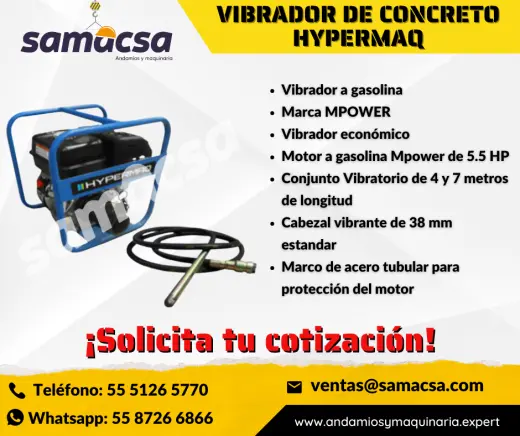 VIBRADOR HYPERMAQ – POTENCIA PARA UN CONCRETO PERFECTO