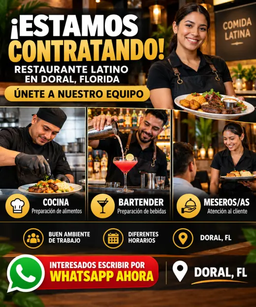 🍳 Trabajo en Restaurante Latino – Doral