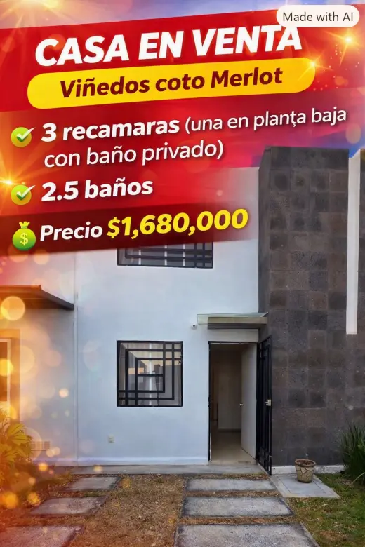 Casa en Venta en Viñedos Coto Merlot