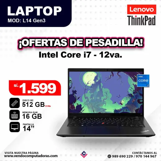 Laptop THINKPAD Core i7 - 12va / L14 G3