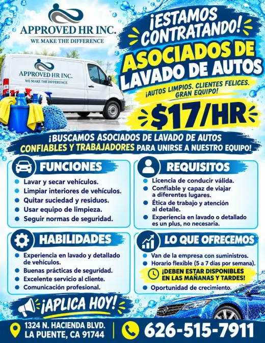 🚗 Asociado(a) de Lavado de Autos