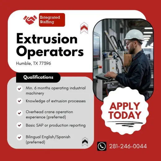 Manufacturing Machine Operator (Extrusion, Rolling Mill & Wire Drawing)