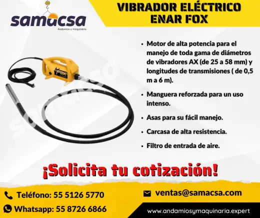 ¡VIBRADOR TIPO ELÉCTRICO MODELO FOX PARA CONCRETO!