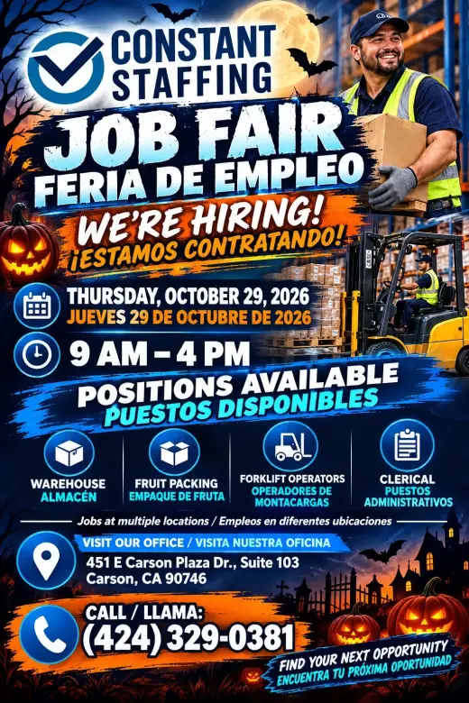 📢 JOB FAIR / ¡FERIA DE EMPLEO! 📢