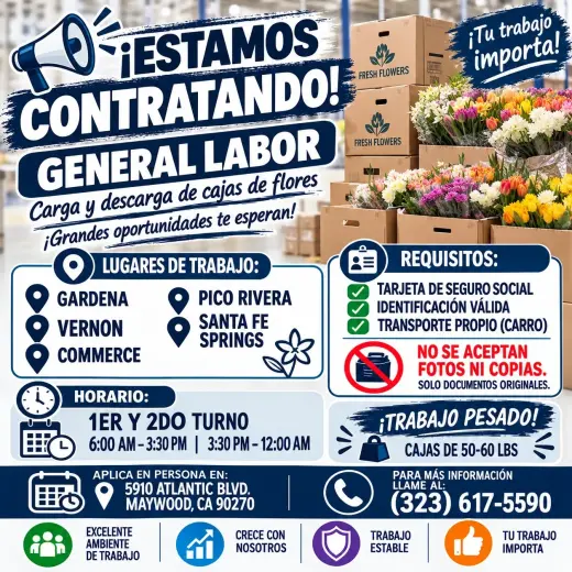 Se Busca Personal General para Carga y Descarga