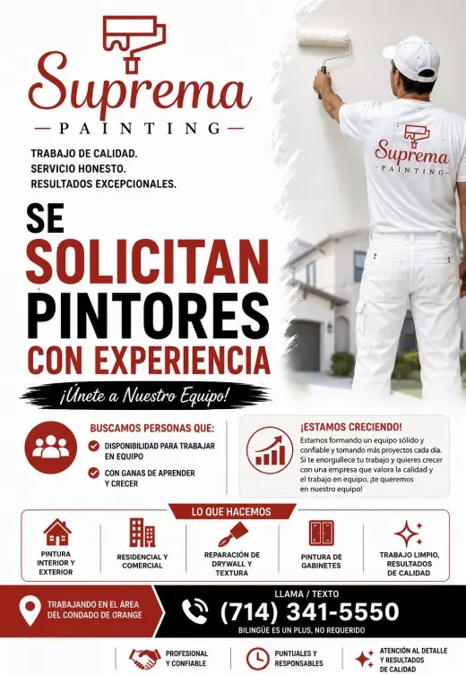 Se Solicitan Pintores con Experiencia