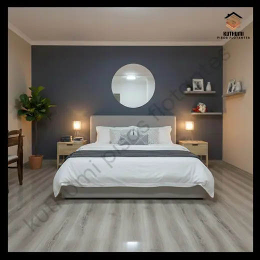 piso flotante gris ceniza brillante