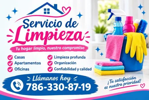 Ofrecemos servicio de limpieza.