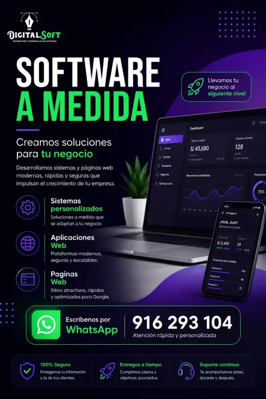 Desarrollo de Software a Medida, Aplicaciones y Páginas Web para Empresas