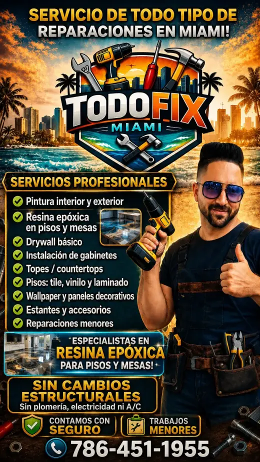 Todo Fix Miami | Remodelaciones, Pintura, Drywall, Pisos, Baños y Cocinas