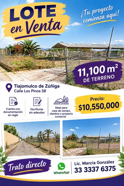 LOTE EN VENTA EN TLAJOMULCO