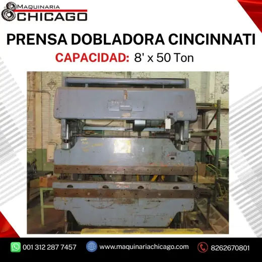 PRENSA DOBLADORA CINCINNATI 8' x 50 Ton