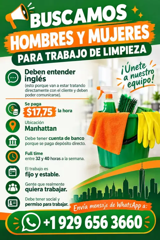 Oportunidades de Trabajo en Limpieza Disponibles