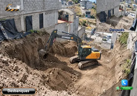Limpieza de terrenos, Desbanques, Demolición, Excavación