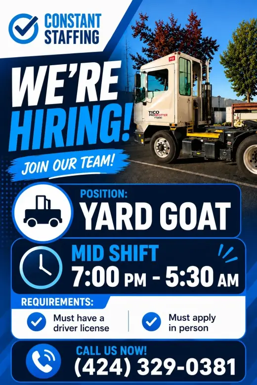 🚨 ¡ÚNETE A NUESTRO EQUIPO! ¡ESTAMOS CONTRATANDO OPERADORES DE YARD GOAT! 🚨
