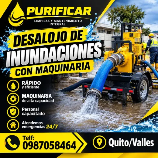 Desalojo de inundaciones con bombas Quito