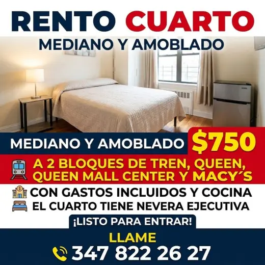 Rento 750 cuarto 2 Queens