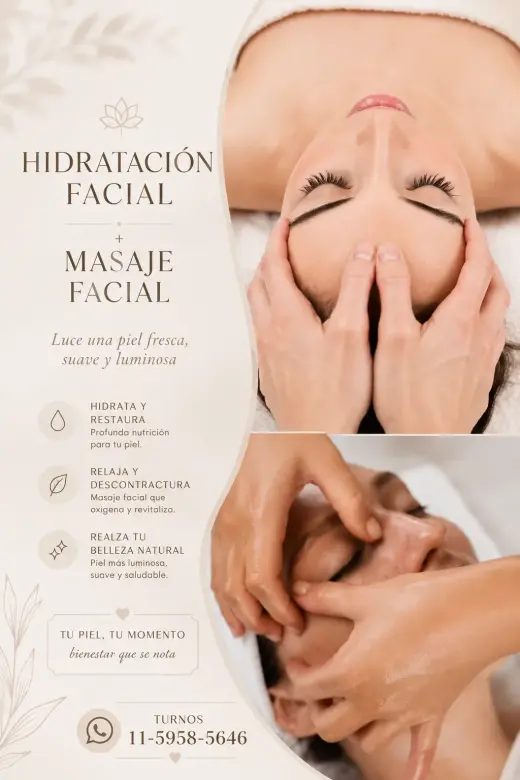 HIDRATACIÓN FACIAL + MASAJE FACIAL