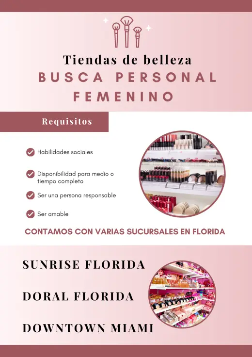 Se busca personal femenino en MIAMI FL