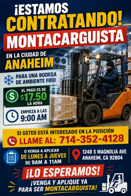 🚨 ¡ESTAMOS CONTRATANDO! 🚨 🏗️ ¡MONTACARGUISTA! 🏗️