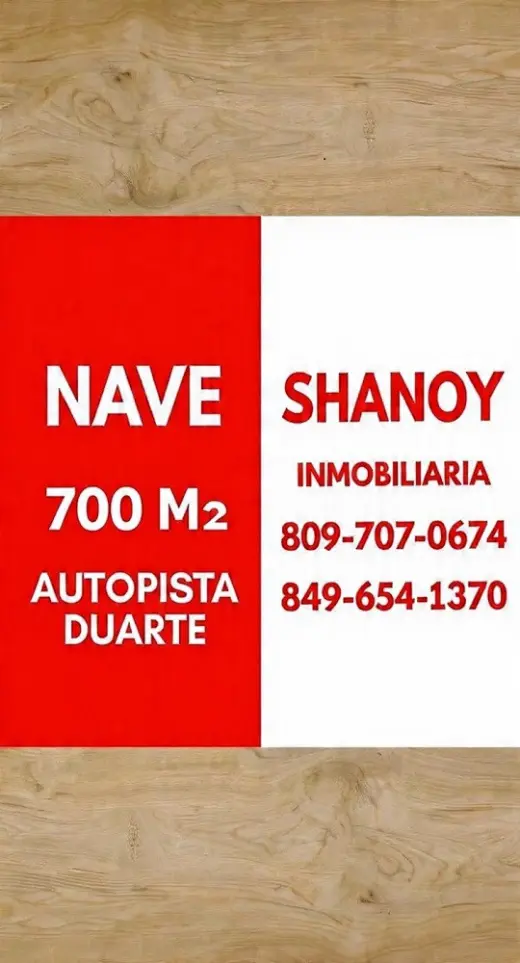 Alquilo Nave de 700 m2 Próximo a Autopista Duarte