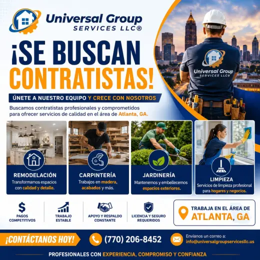¡SE BUSCAN CONTRATISTAS EN EL ÁREA DE ATLANTA!