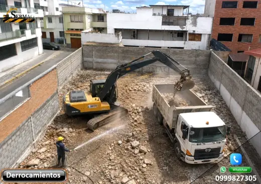 Alquiler de excavadora, Derrocamientos, Desbanques, Excaqvación