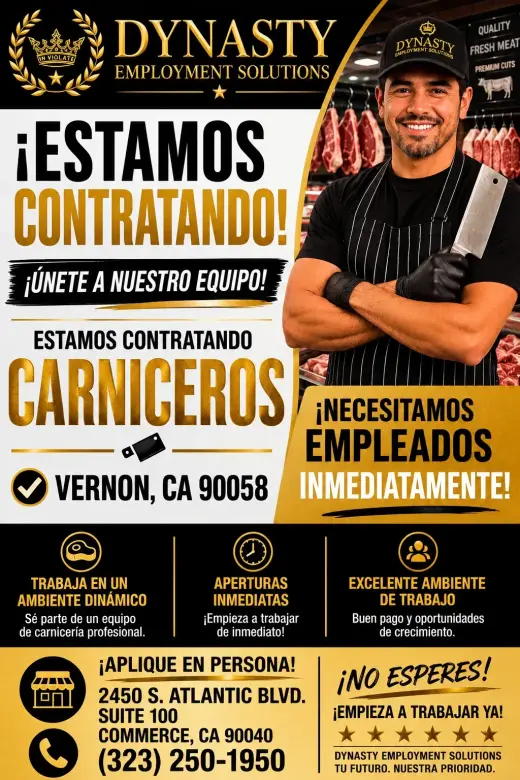 ESTAMOS CONTRATANDO CARNICEROS!!!