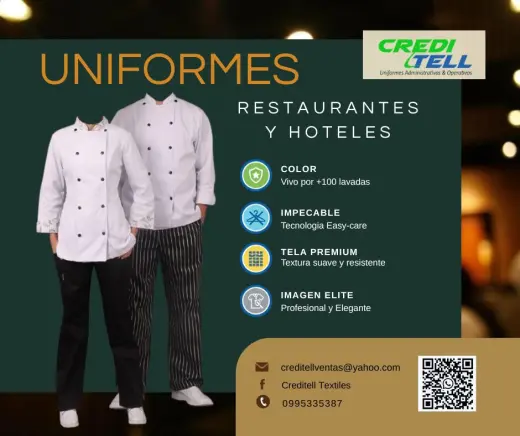 Ropa de chef duradera, fresca y con tecnología anti-manchas.